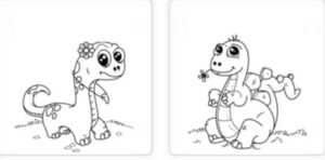Cute dinosaur coloring pages