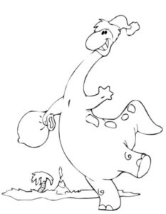 christmas dinosaur coloring pages
