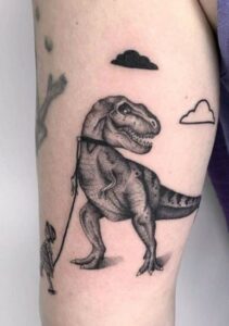 cartoon dinosaur tattoo