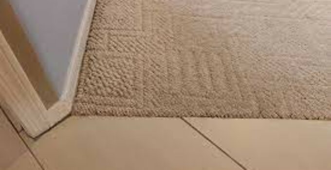 Where Carpet Meets Tile. Tile To Carpet Transition Strip