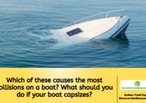 Which of these causes the most collisions on a boat? What should you do if your boat capsizes?